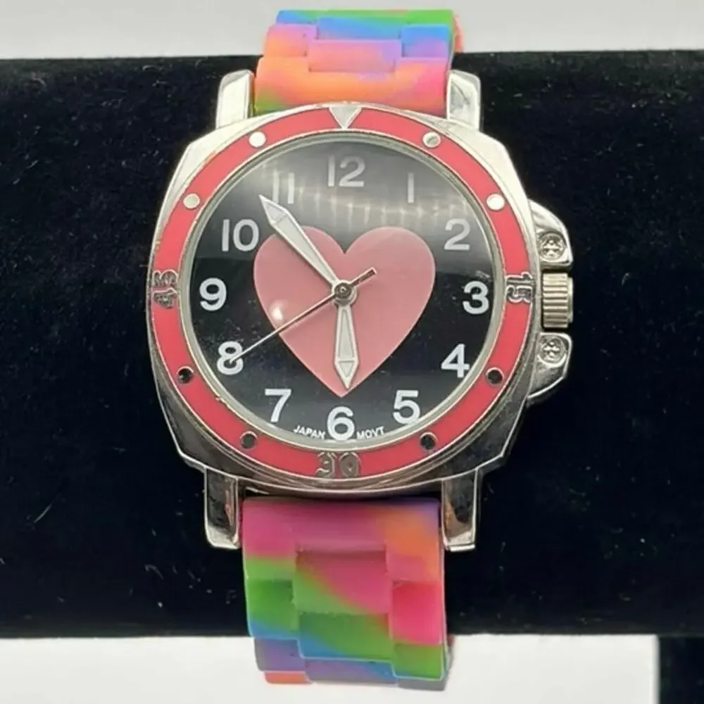 Pink & Green Heart Watch